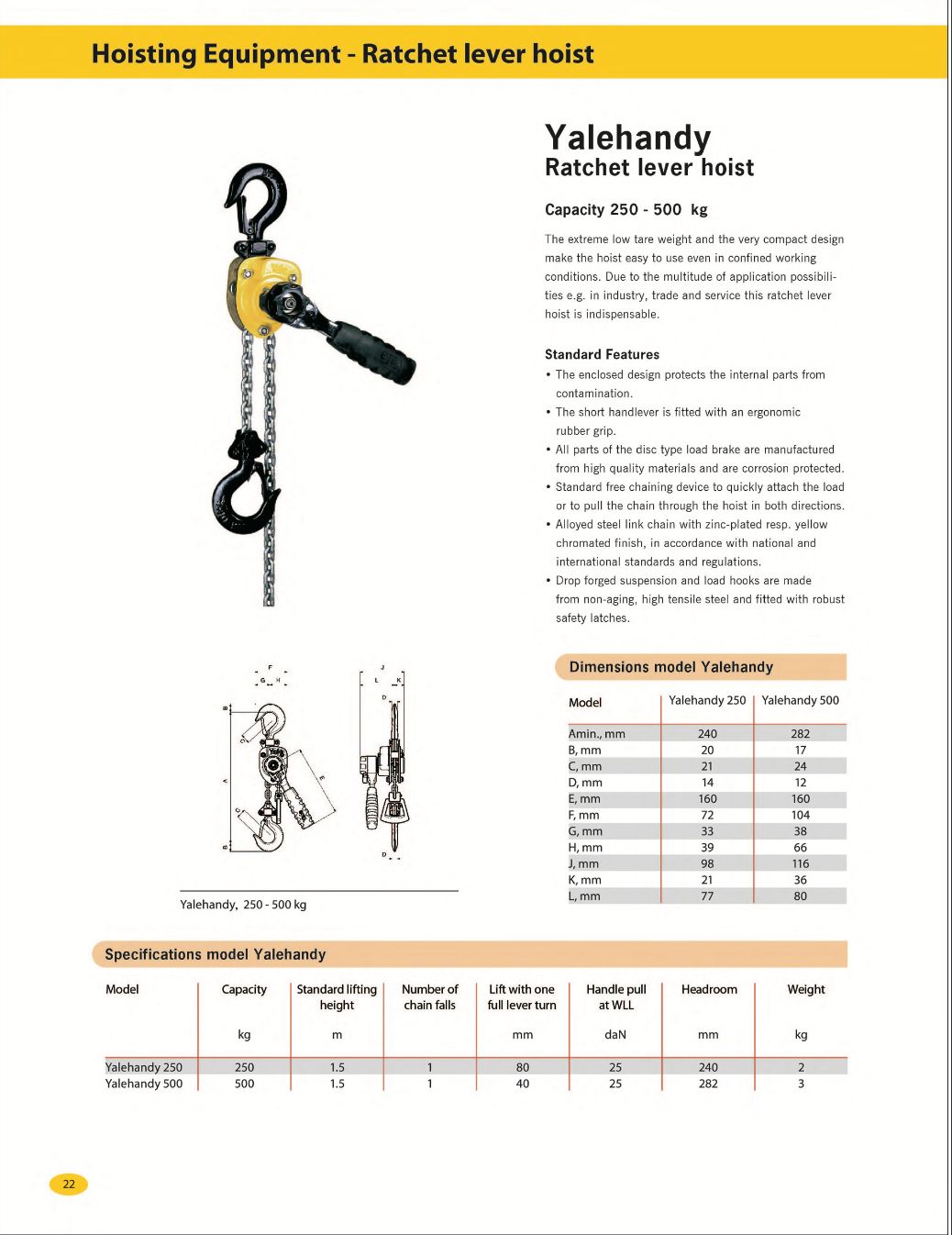 Yale Ratchet Lever Hoist